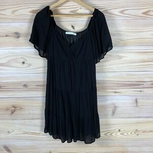 Alter'd State Dress Womens Large Twist‎ Front Flutter Sleeve Stretch Whimsigoth